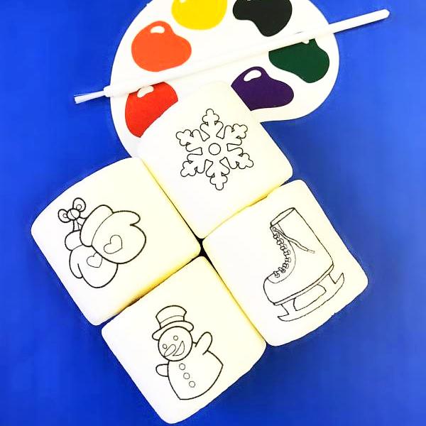 DoodleMallows™ Color Your Own Mallows Favor Set - Winter