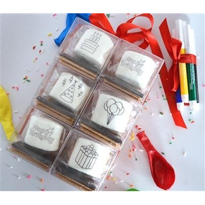 DoodleMallows™ Color Your Own Mallows S'mores Gift Set - Birthday